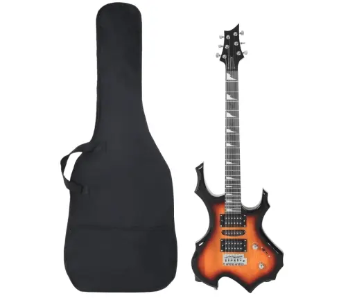 Elektrinė Gitara Pradedantiesiems Su Dėklu, Ruda/Juoda, 4/4 39"
