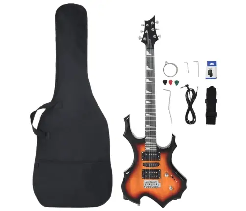 Elektrinė Gitara Pradedantiesiems Su Dėklu, Ruda/Juoda, 4/4 39"