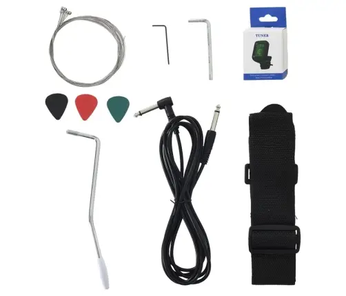 Elektrinė Gitara Pradedantiesiems Su Dėklu, Ruda/Juoda, 4/4 39"