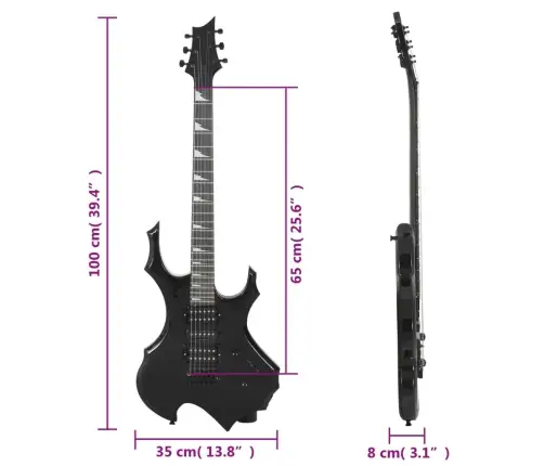 Elektriskā Ģitāra Iesācējiem Ar Somu, Melna, 4/4, 39