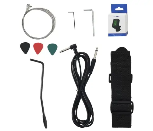 Elektriskā Ģitāra Iesācējiem Ar Somu, Melna, 4/4, 39