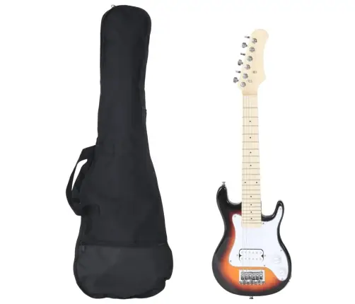 Elektriskā Ģitāra Bērniem Ar Somu, Brūna Un Balta, 3/4, 30