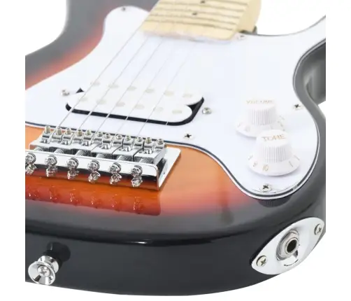 Elektriskā Ģitāra Bērniem Ar Somu, Brūna Un Balta, 3/4, 30