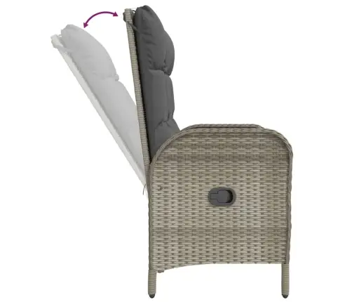 Sodo Komplektas Su Pagalvėlėmis, 2 Dalių, Pilkas, Poliratanas