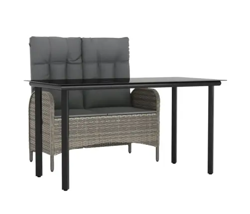 Sodo Komplektas Su Pagalvėlėmis, 2 Dalių, Pilkas, Poliratanas