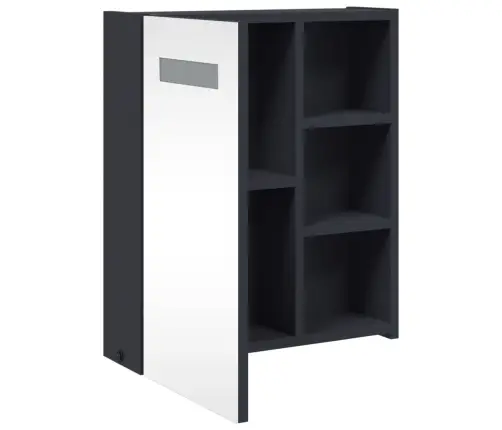 Vannasistabas Spoguļskapītis Ar Led, 45X13X52 Cm, Gaiši Pelēks Vidaxl