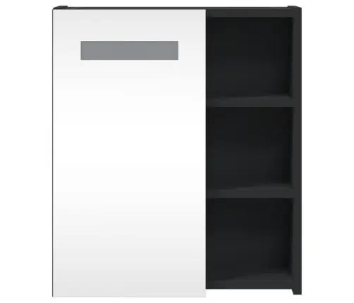 Veidrodinė Vonios Kambario Spintelė Su Led, Juoda, 45X13X52Cm