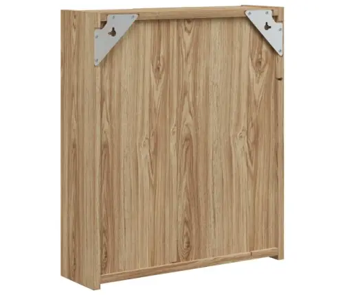 Veidrodinė Vonios Kambario Spintelė Su Led, Ąžuolo, 45X13X52Cm