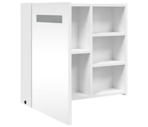 Vannasistabas Spoguļskapītis Ar Led, 60X13X52 Cm, Balts Vidaxl