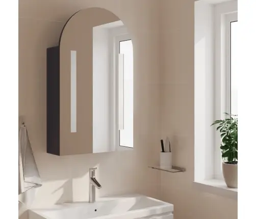 Veidrodinė Vonios Kambario Spintelė Su Led, Pilka, 42X13X70Cm