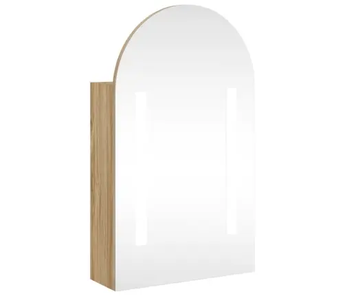 Veidrodinė Vonios Kambario Spintelė Su Led, Ąžuolo, 42X13X70Cm