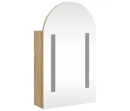 Veidrodinė Vonios Kambario Spintelė Su Led, Ąžuolo, 42X13X70Cm