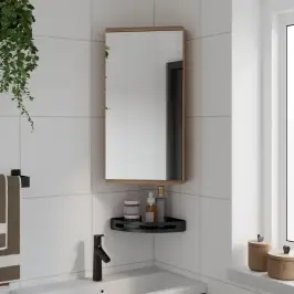 Vannasistabas Stūra Spoguļskapītis, 30X24X60 Cm, Koka Krāsa Vidaxl