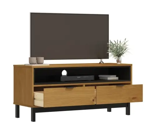 Tv Skapītis Flam, 110X40X50 Cm, Priedes Masīvkoks Vidaxl