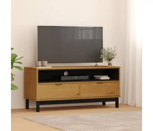 Tv Skapītis Flam, 110X40X50 Cm, Priedes Masīvkoks Vidaxl