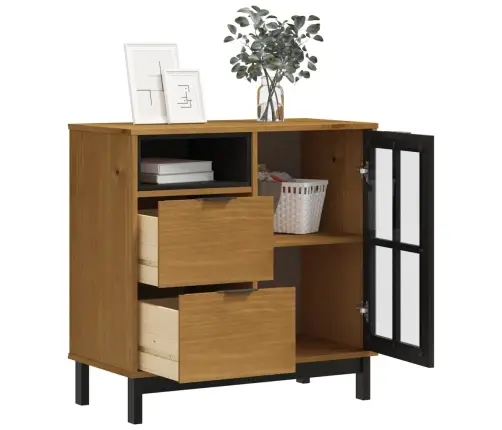 Šoninė Spintelė Su Durelėmis Flam, 80X40X80cm Pušies Masyvas