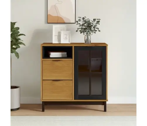 Šoninė Spintelė Su Durelėmis Flam, 80X40X80cm Pušies Masyvas