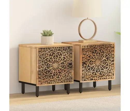 Naktsskapīši, 2 Gab., 40X33X46 Cm, Mango Masīvkoks Vidaxl