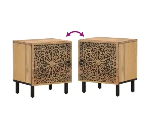 Naktsskapīši, 2 Gab., 40X33X46 Cm, Mango Masīvkoks Vidaxl