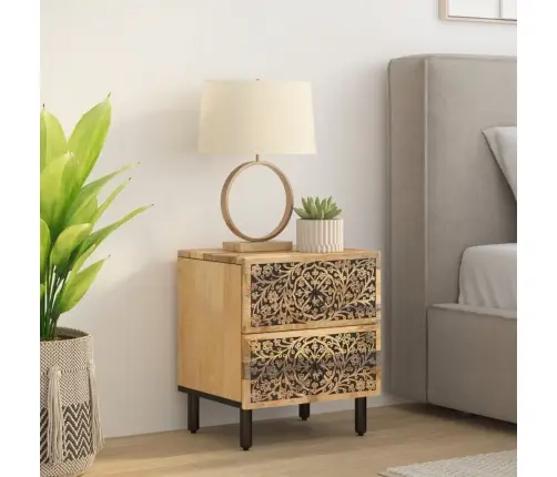 Naktinė Spintelė, 40X33X46cm Mango Medienos Masyvas