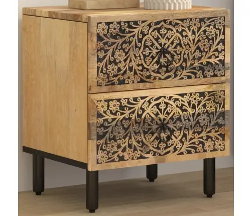 Naktinė Spintelė, 40X33X46cm Mango Medienos Masyvas