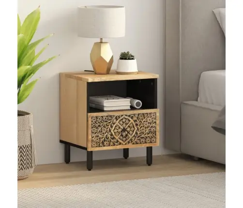 Naktinė Spintelė, 40X33X46cm Mango Medienos Masyvas