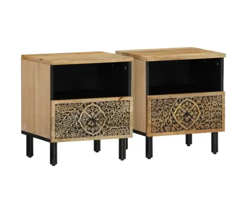 Naktsskapīši, 2 Gab., 40X33X46 Cm, Mango Masīvkoks Vidaxl