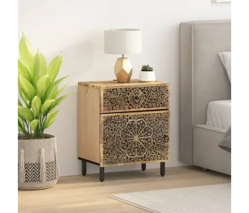 Naktsskapītis, 50X33X60 Cm, Mango Masīvkoks Vidaxl