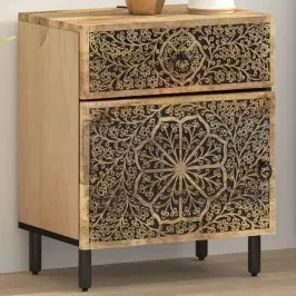 Naktsskapītis, 50X33X60 Cm, Mango Masīvkoks Vidaxl Naktsskapītis, 50X33X60 Cm, Mango Masīvkoks Vidaxl