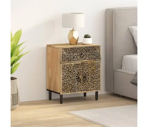 Naktsskapītis, 50X33X60 Cm, Mango Masīvkoks Vidaxl