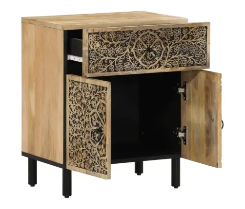 Naktsskapītis, 50X33X60 Cm, Mango Masīvkoks Vidaxl