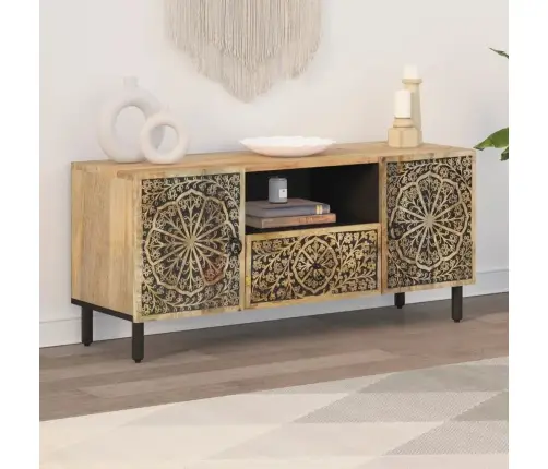 Tv Skapītis, 105X33X46 Cm, Mango Masīvkoks Vidaxl