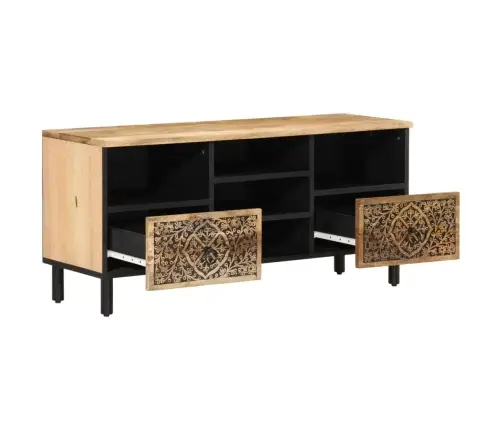 Televizoriaus Spintelė, 100X33X46cm Mango Medienos Masyvas