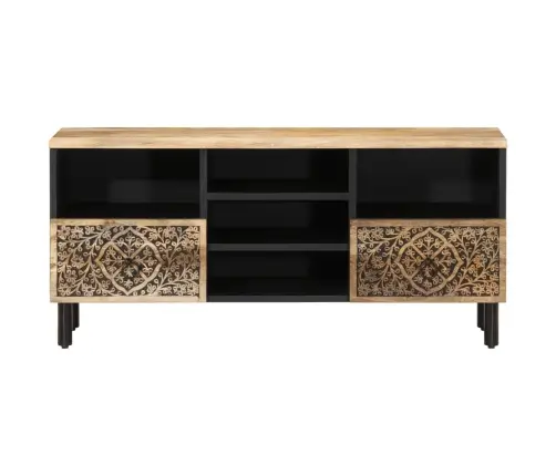 Televizoriaus Spintelė, 100X33X46cm Mango Medienos Masyvas