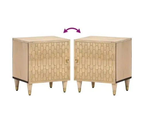 Naktsskapīši, 2 Gab., 40X33X46 Cm, Mango Masīvkoks Vidaxl