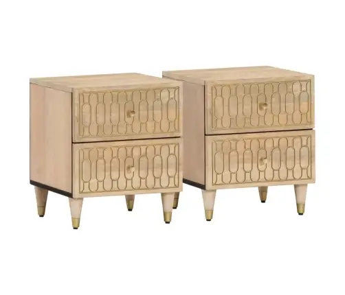 Naktsskapīši, 2 Gab., 40X33X46 Cm, Mango Masīvkoks Vidaxl