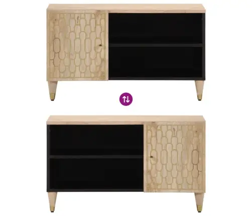 Televizoriaus Spintelė, 80X31X46cm Mango Medienos Masyvas