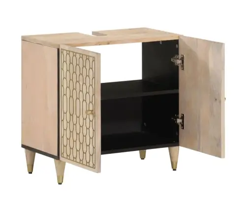 Vannasistabas Izlietnes Skapītis, 62X33X58 Cm, Mango Masīvkoks Vidaxl