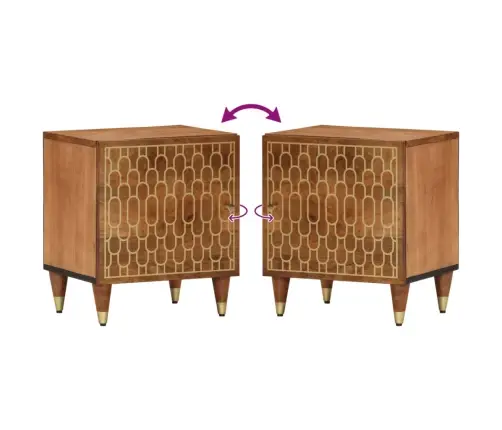 Naktsskapīši, 2 Gab., 40X33X46 Cm, Mango Masīvkoks Vidaxl