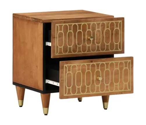 Naktinės Spintelės, 2Vnt., 40X33X46cm Mango Medienos Masyvas