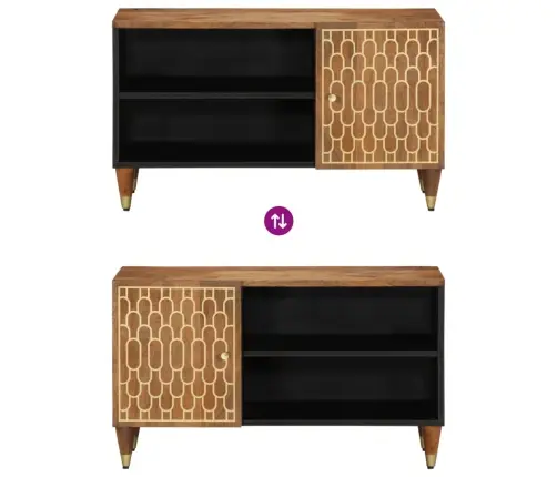 Televizoriaus Spintelė, 80X33X46cm Mango Medienos Masyvas