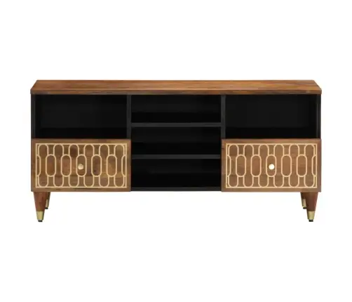 Televizoriaus Spintelė, 100X33X46cm Mango Medienos Masyvas