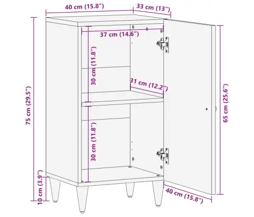 Puhvetkapp, 40X33X75 cm Mangopuit