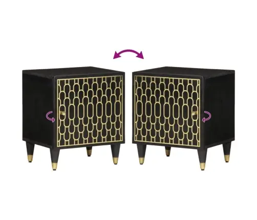 Naktsskapīši, 2 Gab., 40X33X46 Cm, Mango Masīvkoks Vidaxl