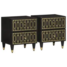 Naktsskapīši, 2 Gab., 40X33X46 Cm, Mango Masīvkoks Vidaxl