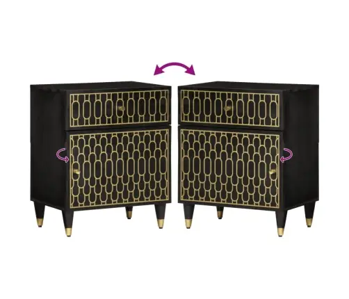 Naktsskapītis, 50X33X60 Cm, Mango Masīvkoks Vidaxl