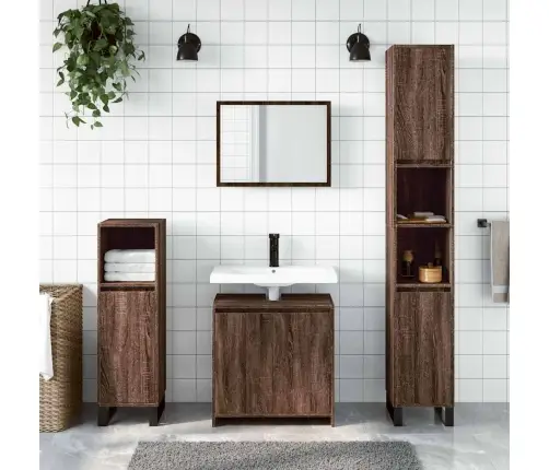 2-Daļīgs Vannasistabas Mēbeļu Komplekts, Ozolkoka Krāsa Vidaxl