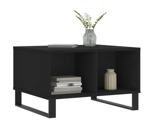 Kafijas Galdiņš, Melns, 60X50X36,5 Cm, Inženierijas Koks Vidaxl