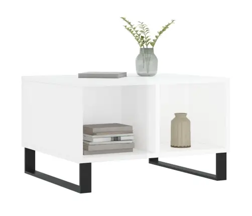 Kohvilaud, Kõrgläikega Valge, 60 X 50 X 36,5 cm Tehispuit