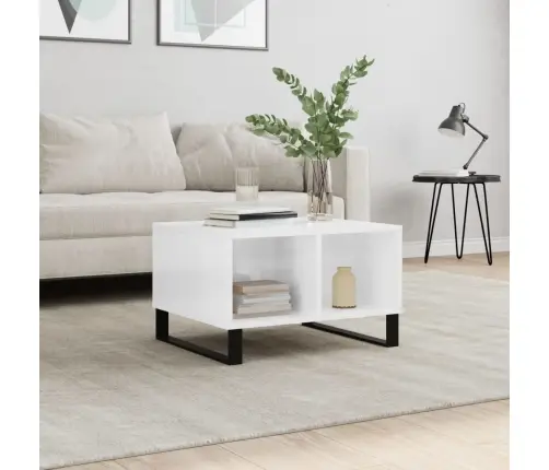 Kohvilaud, Kõrgläikega Valge, 60 X 50 X 36,5 cm Tehispuit